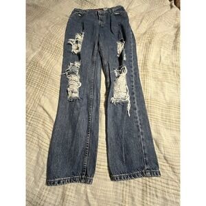 Woman's Levi's 550 Distressed Classic Relaxed Denim Jeans Size 10 Long